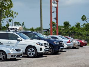 Several Mercedes parked outside of Eurospec Autowerks.