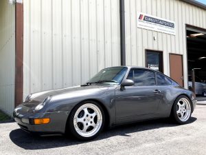 Porsche 993 911 Carerra parked outside of Eurospec Autowerks.