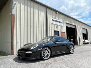 Porsche 997 911 Carrera GTS parked outside at Eurospec Autowerks.