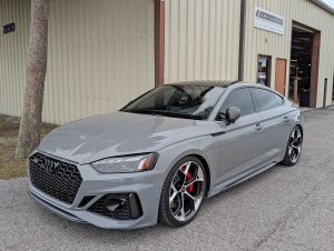 Audi RS5 parked outside at Eurospec Autowerks.
